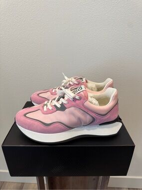 Givenchy Pink Suede & Gray Leather Runner Sneakers